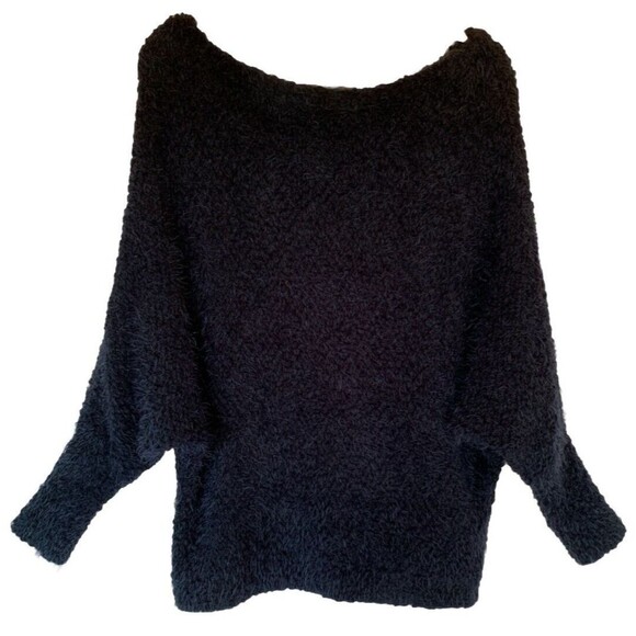 Lovestitch Knit Sweater Fuzzy Slouchy On/Off The Shoulder Cozy  Sz M/L Cocoon - Picture 1 of 5